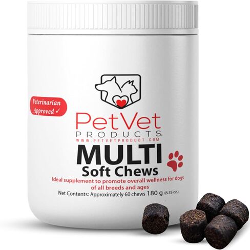Pet Vet Calming Chews for Dogs – Dog Anxiety Relief (Beef Liver Flavor 60 Chews) – Stress Relief, Supplements for Hyperactive & Anxious Dogs – Dog Anxiety Bites for Relaxation, Pet Care Products in Saudi Arabia