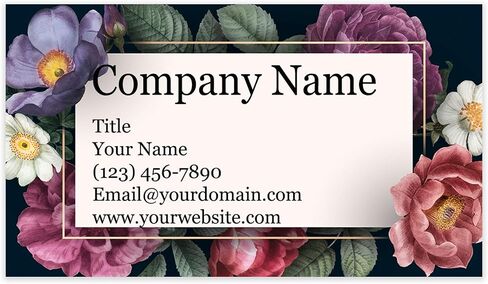 Personalized Floral Design Business Cards 3.5" x 2" - Recycled or Matte Card Stock - 100% Made in the U.S.A. - Over 20 Floral Designs! (Black Floral) in Saudi Arabia