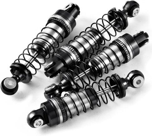 FCX18 LC80 42mm متمة امتصاص الصدمات النفط مثبط RC الصدمات قابلة للتعديل طويلة امتصاص سفر زيت المقيدة المصلبة ل 1/18 RC Crawler FMS FCX18 LC80 أجزاء الترقية (أسود) in Saudi Arabia