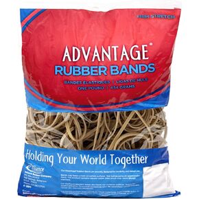 Alliance Advantage Rubber Bands, Size #117B (7" x 1/8"), Approx. 200 Bands, 1 lb. Bag, Natural Crepe (27404)