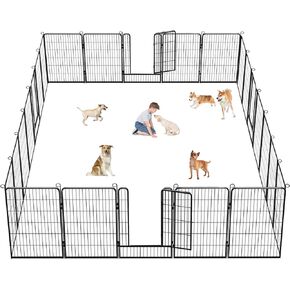 Dog Playpen, 40 inch Height 14 Panels Heavy Duty Dog Fence Pet Playpen with Door, Anti-Rust Dog Exercise Pen with Lock, Portable Pet Fence Outdoor for Yard RV Camping