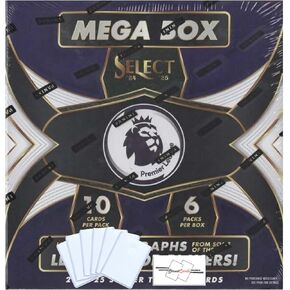 2024-25 Panini Select Premier League Soccer EPL Mega Box with 60 Trading Cards + 6 Toploaders + StreetCards Magnet!