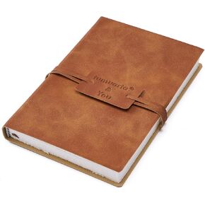 tumuarta Deckle Edge Watercolor Paper Journal Sketchbook, 100% Cotton Vintage Leather Notebook, 140 Lb, 300 GSM, 24 Sheets Handmade Diary for Mixed Media Techniques,7.5x5