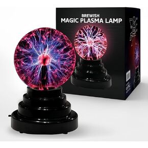 Plasma Ball,Colorful Plasma Ball - 3 Inch Static Electricity in a Vacuum Pressurized Glass Globe Touch Sensitive Plasma Globe USB or Battery Powered Nebula Thunder Lightning，Bedroom, Gifts