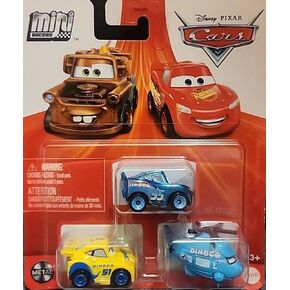 Disney Cars Mini Racers 3 Pack برعاية Dino Rotor Turbosky و Dinoco Cruz Ramirez و Dinoco Lightning McQueen