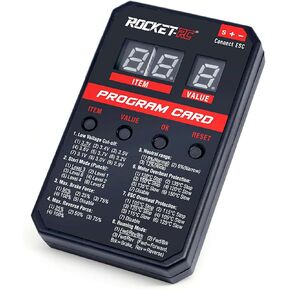 Groubpass Hobby Programming Card RC Car Car Electronic Speed ​​Controller مبرمج LED متوافق فقط مع Hobby Hobby Rocketless ESC 50A 60A 90A 110A (إصدار V2)