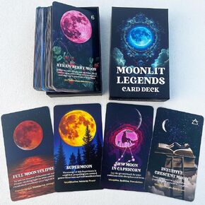 Moon Phases Oracle Cards, Celestial Oracle Deck, Astrology Oracle Deck, Oracle Cards for Beginners, Unlock The Secrets of The Moon Phases and Astrological Signs, Zodiac Signs, Houses, & Planets