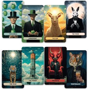 CRAFTERIAN Majestic Realm Tarot Cards, 78 Cards Deck with Foil Edges, Original Tarot Cards for Beginners and Experts with Guide Book, Fortune Telling Game, Divination Tools for All Skill Levels.