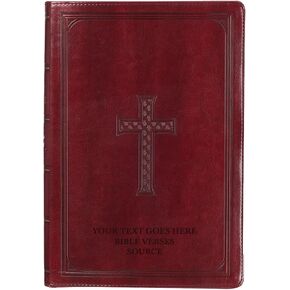 Personalized KJV Two-Tone Large Holy Bible Brown Faux Leather King James Version Giant Print Size with Index Tabs | Custom with Name, Date or Text | Gift for Christian & Religious Celebrations