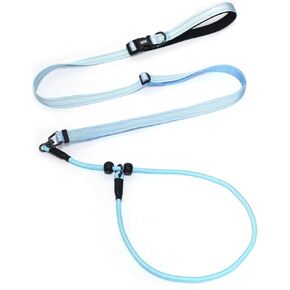 QQPETS Adjustable Slip Lead Dog Leash, Hands Free Waist Leash for Dog Walking, Reflective Training Lead with 360° Swivel Anti-Tangle, 4-7 ft Length for All Breeds