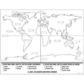 World Map Color Your Own Poster - Set of 30, Size 22 inch x 17 inch - Classroom and Educational Activities For Kids