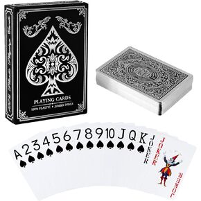 Plastic Playing Cards Waterproof, Deck of Cards, Large Print Playing Cards for Adults Seniors, Premium Professional Poker Card for Blackjack, Euchre, Canasta Card Games (Gold)