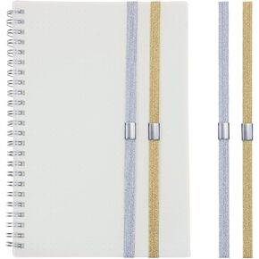 Mini Skater Elastic Planner Bands Book Page Markers for Hardcover Journal Notebook Book Lovers- Stretchy Closure Reading Straps to Holds Planner Closed, Fit Notebooks from 8" to 11" in Height, Pack of 4 (Gold & Silver)