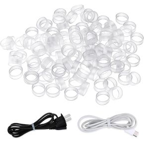 200 Pieces Silicone Rubber Bands Rings, Tactical Rubber Bands Reusable Rubbers Rings Clear Thick Small Wide Strong Heavy Duty Rubbers Band for Wire Cord Cable Wrapping