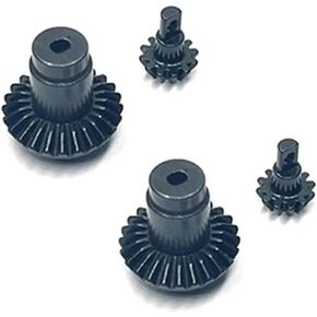 RC Spare Part Compatible with FMS for FCX24 1/24 RC Crawler Car Upgrade Parts Accessories 2 Set Metal Steel Front and Rear Axle Gear 12T 24T