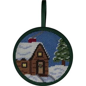 Alice Peterson Stitch-Ups Needlepoint Ornament Kit- Cabin in The Snow