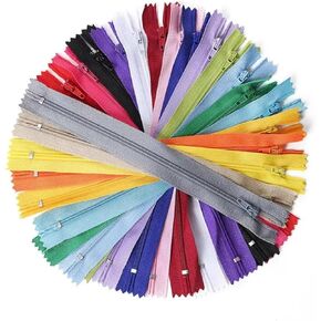 FMYZWH NYLON SHIPPERS Bulk 40-PCS- 20 لونًا متنوعًا ، 10 سم (4 ") سحاب متعدد الألوان للخياطة ، مشاريع DIY- لوازم الخيوط القوية المتينة (لون مختلط ، 4 بوصات)