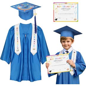 Kindergarten graduation cap and gown with 2025 Tassel, Certificatefor Toddler Children (27"-33")