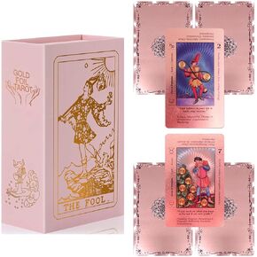 Tarot Deck Card with Guidebook for Beginners,Tarot Cards with Meanings on Them,Fortune Telling Game Cards for Lover (Pink)