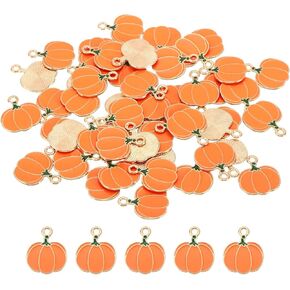 معلقات Patikil Pumpkin ، 50 حزمة مينا قرع القرع سحر القرع المعدني لمجوهرات صنع سوار قلادة القلادة