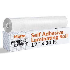 Frisco Craft Matte Clear Self Adhesive Laminating Roll - Self Laminating Sheets for Decals, Sticker, Photos & More - No Heat Sealing, Matte, Clear Sheets (12" x 30 ft)