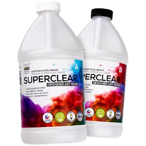 Designer Art Resin 2 GAL Kit / 256 oz, Clear Resin Epoxy for Crafts, DIY, Bubble Free, High Gloss Finish, Food Grade Safe, BPA & VOC Free, Non-Toxic, Jewelry, Decor, Wood, Wall Art, Tumblers