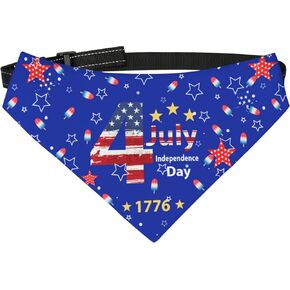 الكلاب Bandanas 4th من يوليو ، الحجم XL Dog Bandanas في الرابع من يوليو ، العلم الأمريكي الأبيض الأزرق الأزرق لسلالة كبيرة وصغيرة للاحتفال بيوم الاستقلال