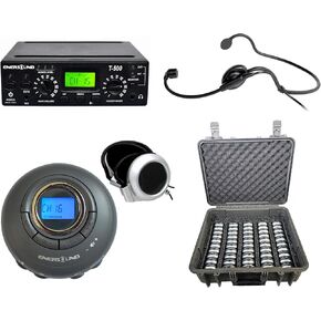 Enersound 25-Person Interpretation Translation System - US-Based 3-Year Warranty & Phone Support - Includes Carrying Case - Ideal for Church Schools (For 25 People with Case)