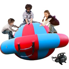 8.2FT Inflatable Dome Rocker Bouncer, Inflatable Balance Giant Roll and Play Seesaw Rocker, Max Weight 660 LBS, 5 Handles, 600W Air Pump, Inflatable Bouncer Holds Up to 4, Outdoor and Indoor,Water