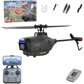 RC Era C127ai Hornet Black Hornet RC مع كاميرا 1080 بكسل ، 2.4G 4CH 6G Flybarless بدون فرش ، طائرة عسكرية مع تعليق الارتفاع وتدفق بصري in Kuwait