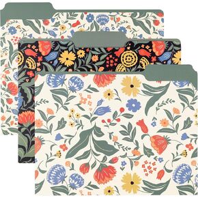 Steel Mill & Co Cute File Folders, Set of 9, Document Organizer for Filing Cabinet, Decorative Letter Size Files, Wanderlust