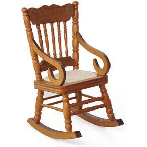 Odoria 1/12 Miniature Rocking Chair Dollhouse Furniture Accessories ، Brown in Kuwait