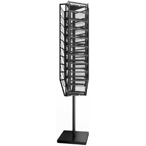 Rotating Mesh Magazine Rack,Brochure Display Stand With 30 Pockets,Commercial and Public Place Literature Rack