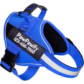PawPawify Custom No Pull Dog Harness with Name and Phone Number, Heavy Duty Personalized Pet Vest to Prevent Tugging, Pulling, or Choking, Training and Walking (Pink, M (Chest 20-24in))