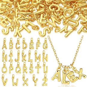 Tondiamo 18k Gold Bubbled A-z Alphabet Pendant Letters for Jewelry Making 3D Bubble Slide Glitter Trendy Letters Chunky Initial Alphabet Women DIY Bracelet Necklace Earrings