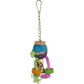 Crazy Legs- Natural Wood & Rope Dangling Interactive Treat Foraging Cage Accessory Toy - Sugar Gliders, Ferrets, Parrots, Squirrels, Marmosets, Degus, Hamsters, Rats & Other Small Pets… (1 Pack)