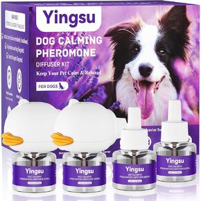 Dog Calming Diffuser, Relaxing Pheromone Diffuser to Calm Dogs, Advanced Pet Pheromones for Dog Anxiety Relief Reduces Barking, Fighting(2 Diffuser with 4 Refill)