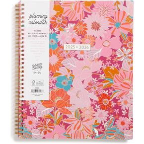 Blue Sky Color Me Courtney 2025-2026 Academic Year Weekly and Monthly Planner Calendar, July 2025 - June 2026, 12-Month, 8.5" x 11", Flexible Cover, Wirebound, Laminated Tabs, Storage Pocket, Bloom Pink