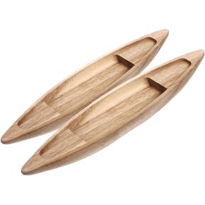 Zerodeko 2 Pcs Wooden Boat Model, Unfinished Paintable Canoe Model, Mini Rowboat Mini Wooden Rowboat, Tiny Sailboat Tabletop Nautical Decor for DIY Craft
