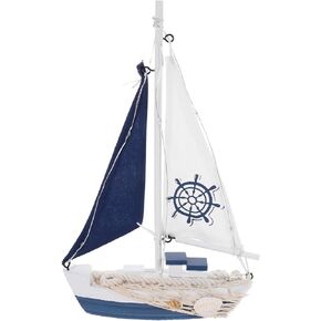ARTIBETTER Decor Sailing Adornment Desktop Sailboat Ornament Nautical Style Sailboat Model Mediterranean Sailboat Nautical Boat Model LED Sailboat Model Model Wooden Office