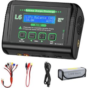 B6AC 80W Lipo Battery Balance Charger 6A Discharger, RC Hobby LiPo/Li-ion/Life NiMH/NiCd Digital Battery Balance Charger with AC Power Supply