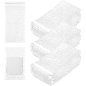 300 Pcs Clear Self Sealing Bubble Wrap Pouches 3" X 5" Small Bubble Wrap Bags Double Wall Bubbles Cushion Pouch Bags Shockproof Protective Bag for Small Business Moving Shipping Packaging Storage