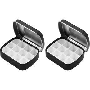 2-Pack Empty Watercolor Palette with Lid, Portable Metal Paint Tins for Travel, Compact Artist Grade Tin Palette with 12 Wells - Leak-Proof & Reusable