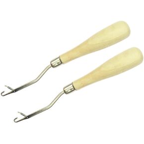 Veemoon Ergonomic Crochet Hooks Tool Latch Hook for Yarn Smooth Wood Handmade Needles