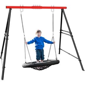 إطار الحامل المتأرجح للشرفة لكل من الأطفال والبالغين ، ترقية الخدمة الشاقة 3.0 Metal A-Frame Outdoor Swing (إطار برتقالي فقط)