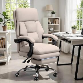 Office Chair Adjustable Height Executive Desk Chair with Foot Rest Comfy Computer Chair High Back Ergonomic Leather Office Chairs