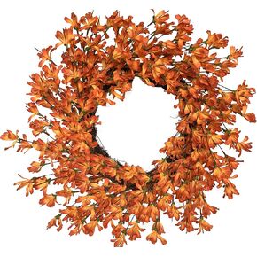 20 Inch Yellow Forsythia Wreath Fall Front Door Wreath Flower Farmhouse Rustic Grapevine Wreath Blossom Cluster Wreath for Festival Celebration Front Door Wall Window Party Decoration Home Décor in Saudi Arabia