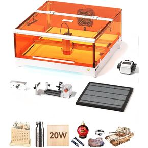 TOOCAA 20W LASER ENGRAVER مع لوحة HoneyComb Air Home ، وقطع الليزر وآلة النقاش مع العلبة ، وضوء الغلاف الجوي ، و USB أمان متشابك للألعاب الخشبية للمعادن الخشبية