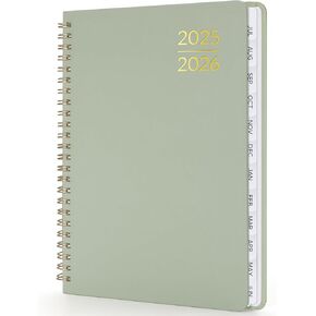 Academic Planner 2025-2026, Monthly Weekly Teacher Planner for Women&Men Covers July 2025 to June 2026, 8.5"x6.6" Yearly Simplified Work Office Spiral Bound Agenda for Student Home School Mint Green