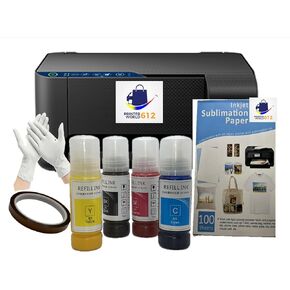 Cartridge-Free Super-Tank Printer with Sublimation Sublimation Heat Transfer Image Printing for T-Shirts Ceramic Mugs Bags and More. Conversion New